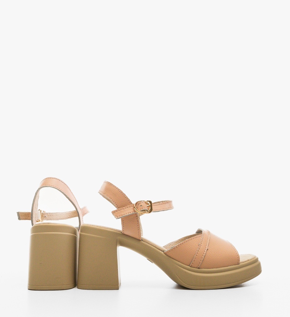 Sandale cu toc Gaguwa Roz Elegante - imagine 2