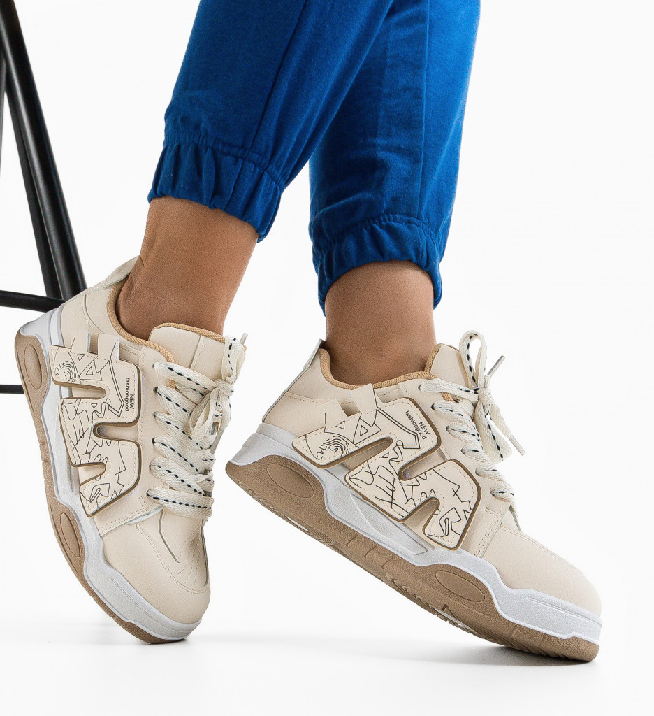 Sneakers Kamal Bej - Confort și Stil Sport