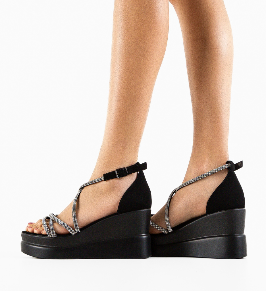Platforme Dama Gracelyn Negre | Eleganță și Confort - imagine 2
