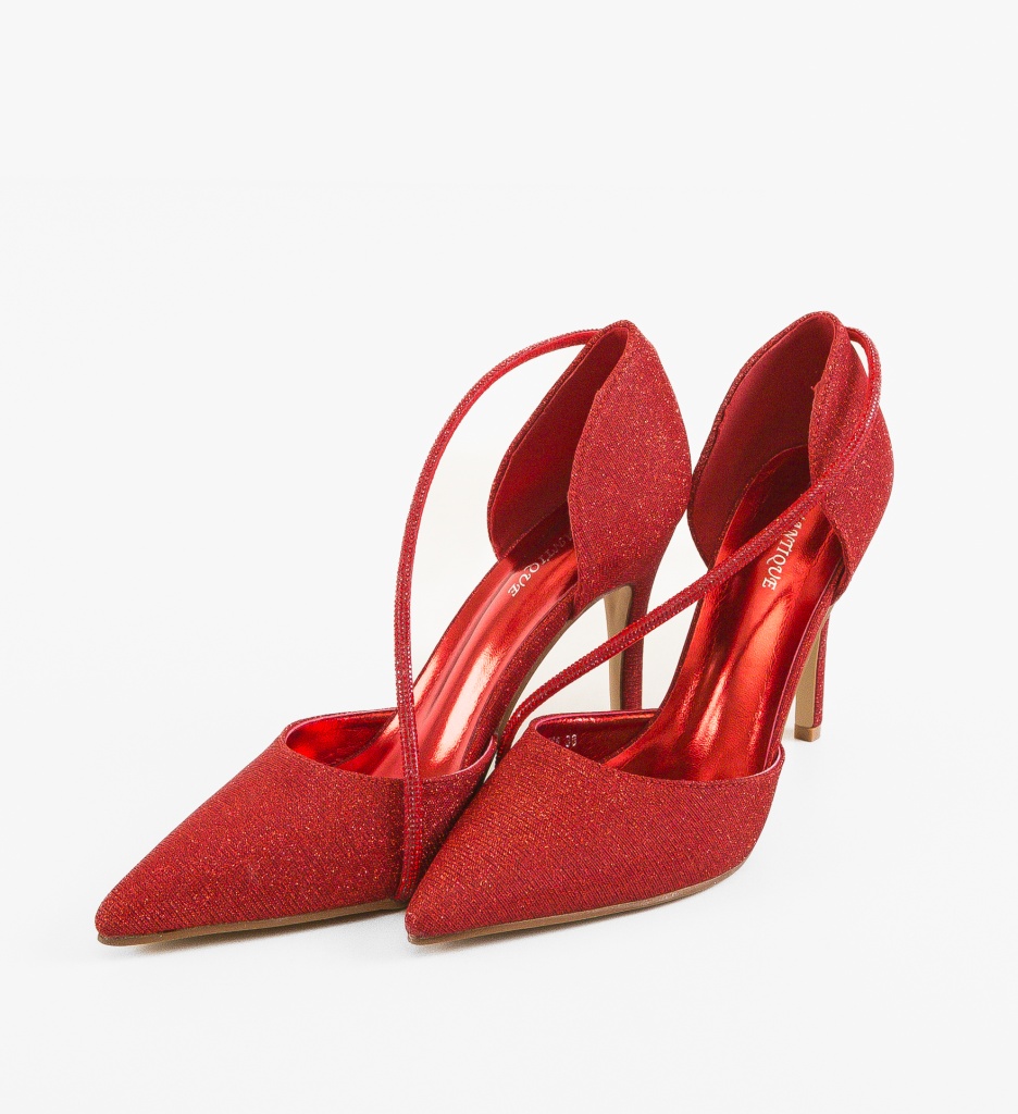 Pantofi dama Hande Rosii cu toc elegant - imagine 4