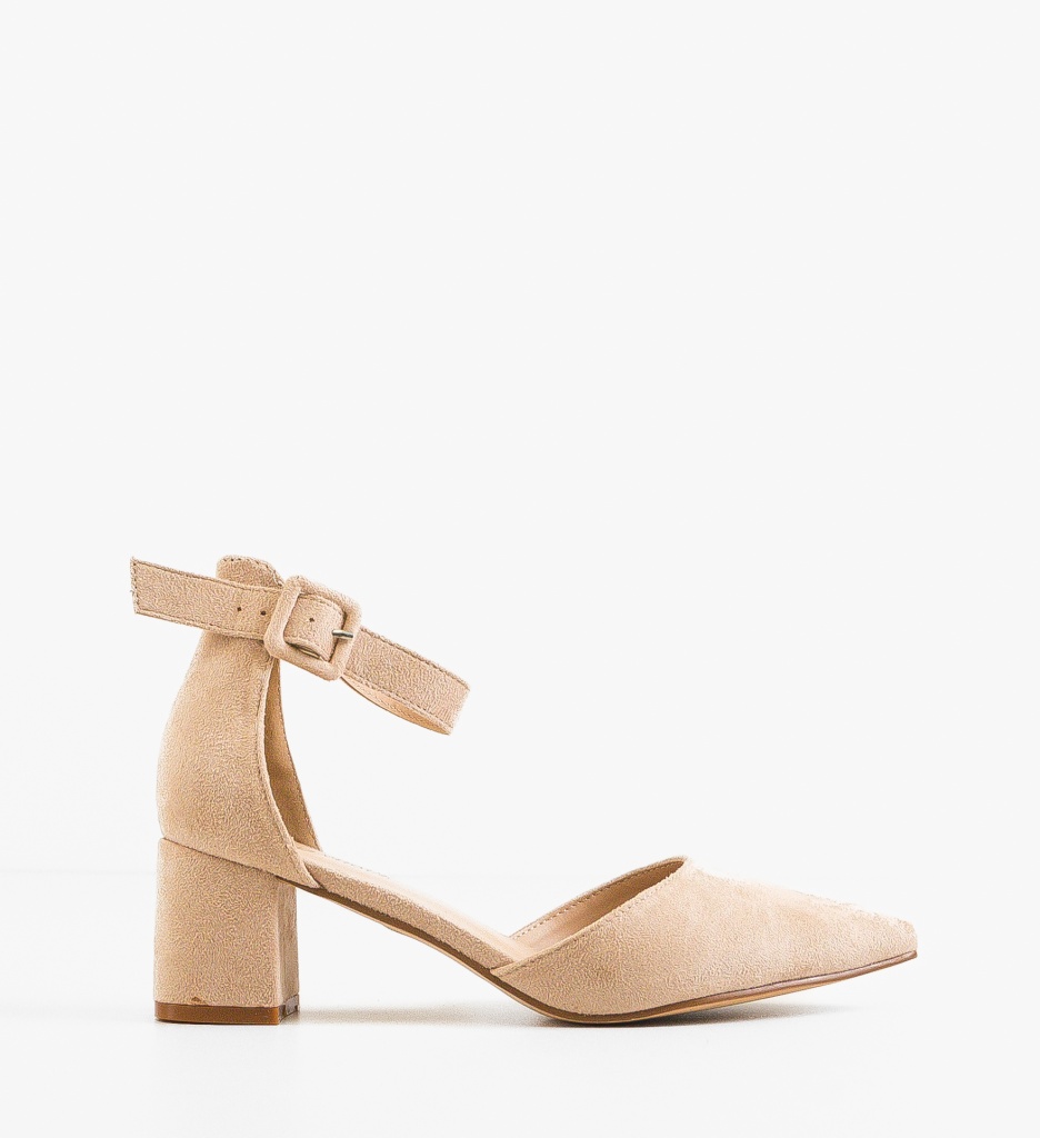 Pantofi dama Cain Bej eleganți cu toc - imagine 3