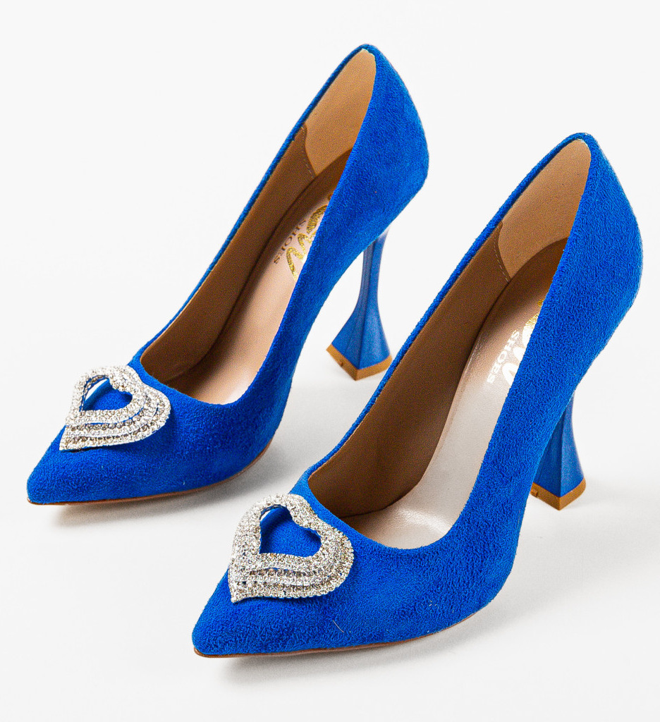 Pantofi cu toc Darino Albastri - Eleganță - imagine 3
