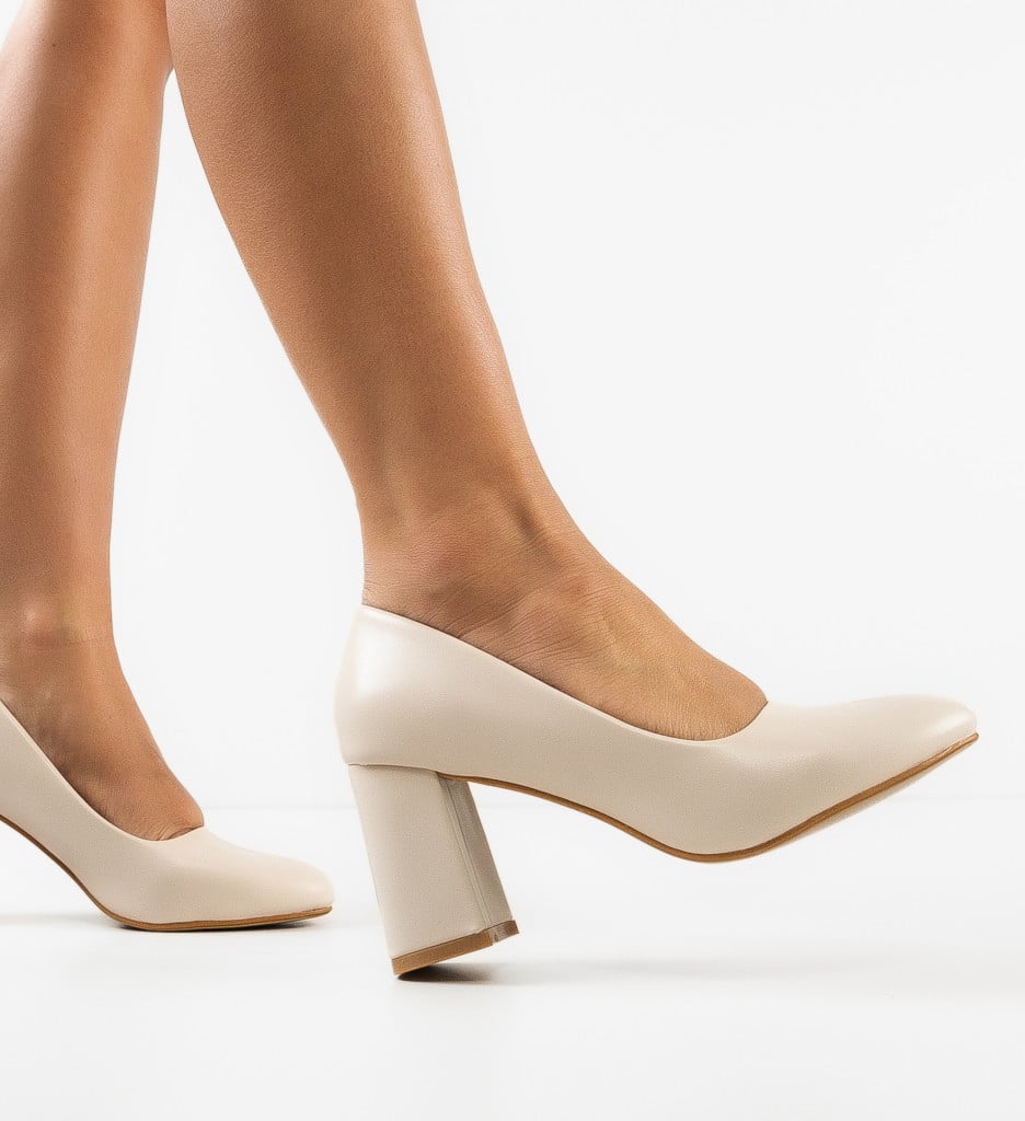 Pantofi dama cu toc Bright Bej 2 - Eleganță și Stil - imagine 9