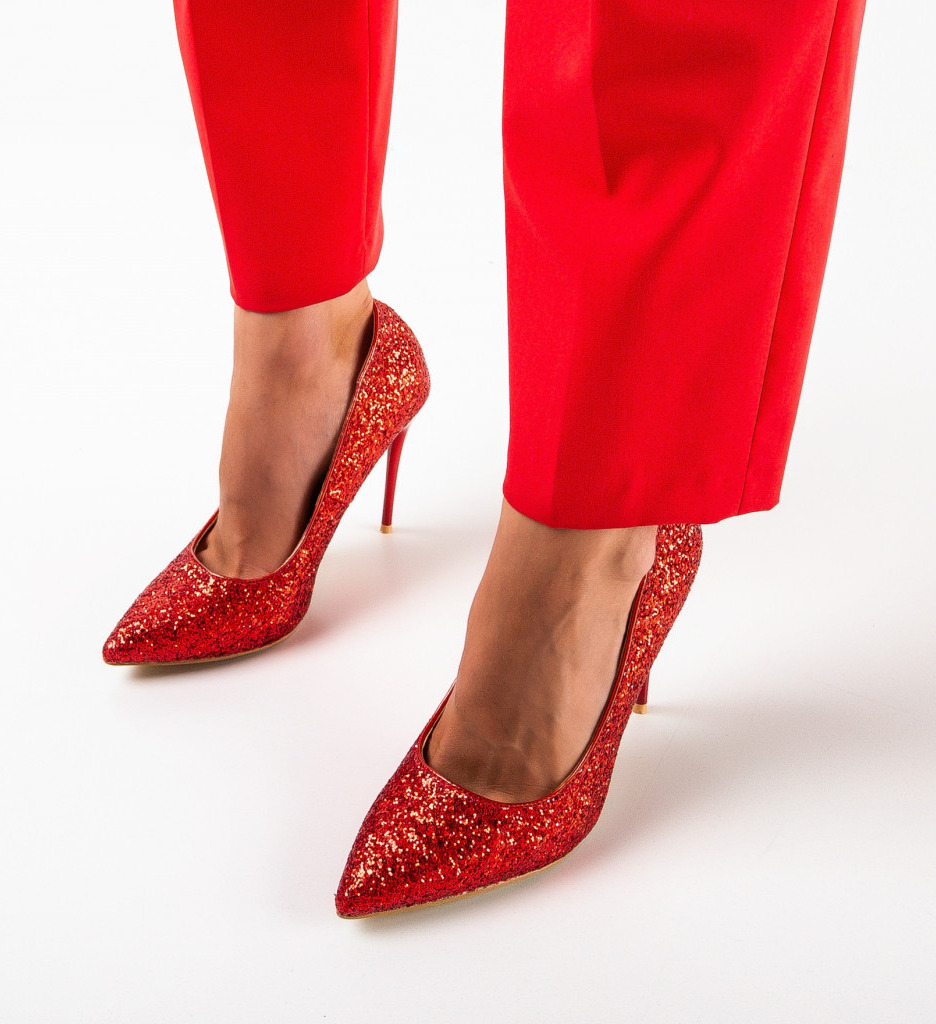 Pantofi cu Toc Samiya Rosii - Eleganță - imagine 3