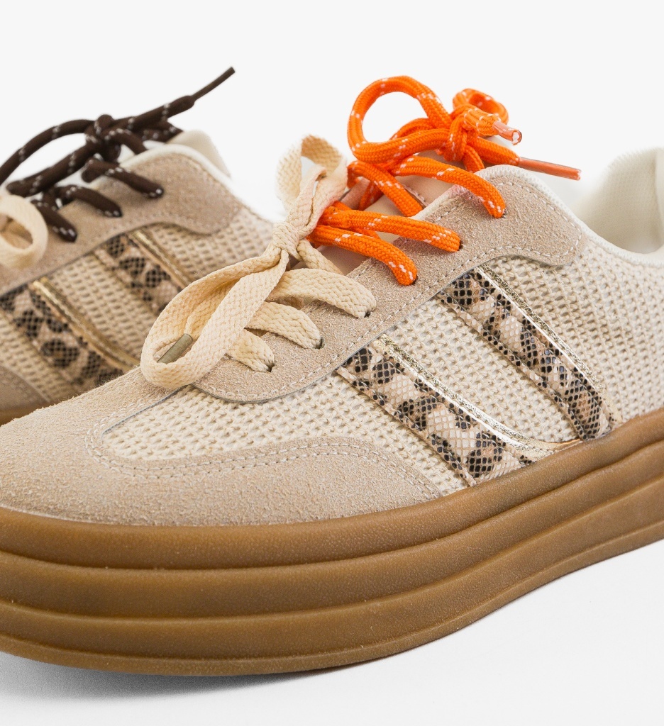 Sneakers Dama Boomby Bej - Confort Sport - imagine 2