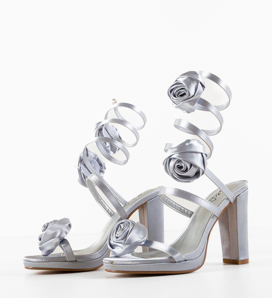 Sandale cu Toc Trandaf Gri | Eleganță și Stil - imagine 6