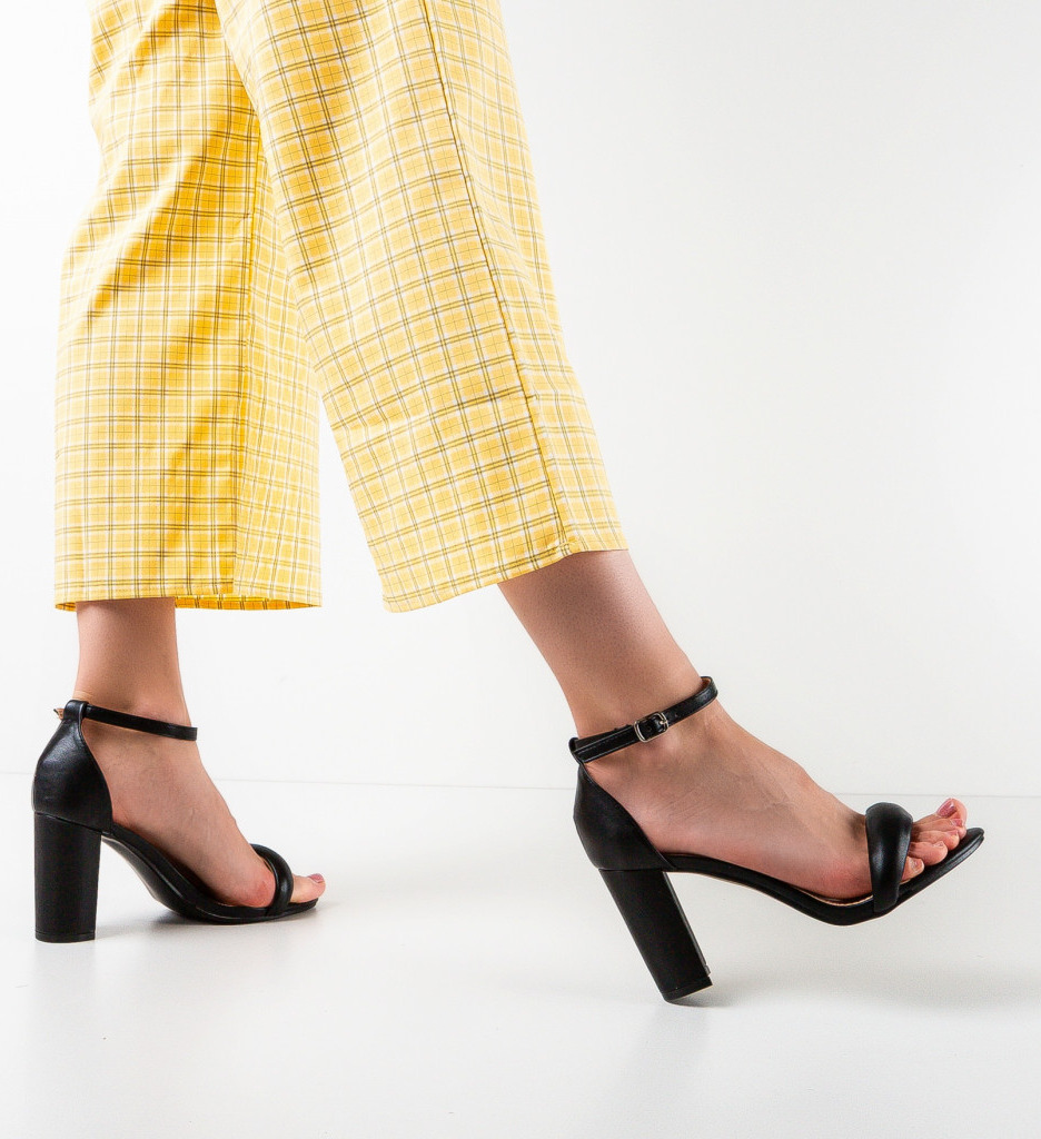 Sandale cu Toc Bethan Negre Elegante