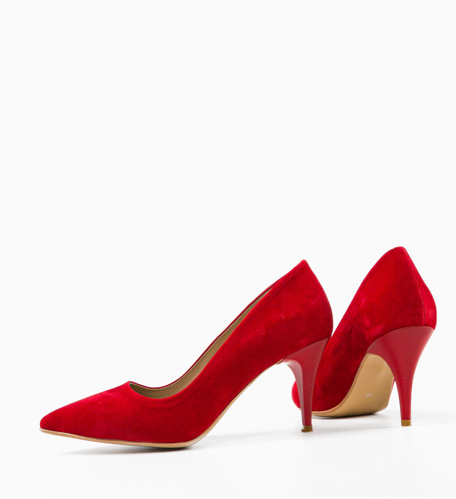 Pantofi dama Jensy Rosii cu toc elegant - imagine 6