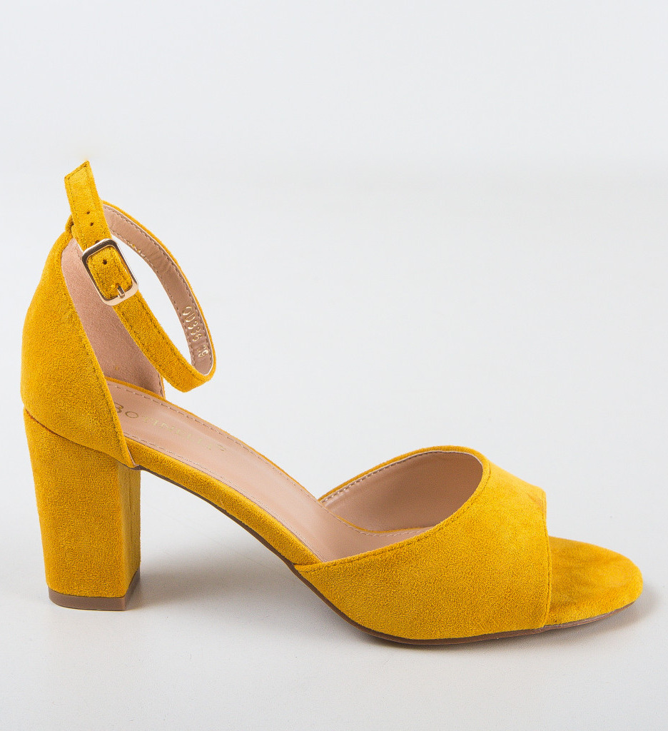 Sandale Denva Galbene cu Toc - Eleganță Vară - imagine 5