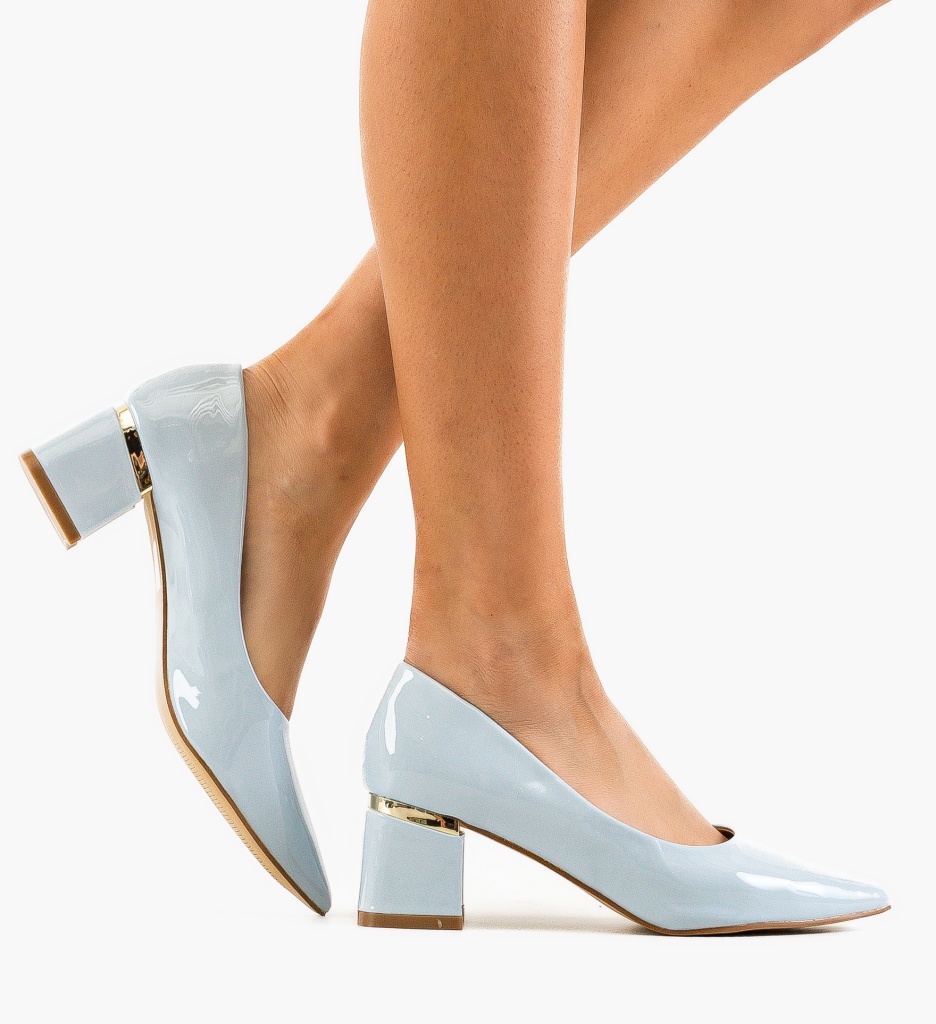 Pantofi Tyrkas Albastri cu Toc Eleganți - imagine 2