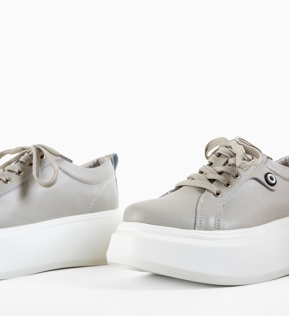 Pantofi Casual Nuandre Gri Confort Stil - imagine 4