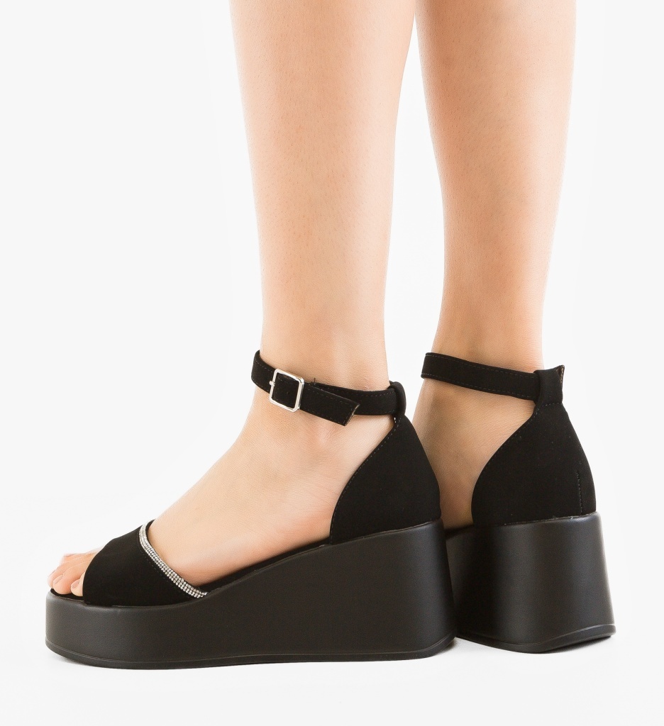 Sandale Dama Polaria Negre Elegante - imagine 3