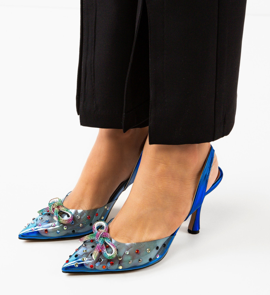 Pantofi cu Toc Karambol Albastri | Eleganță și Stil - imagine 4