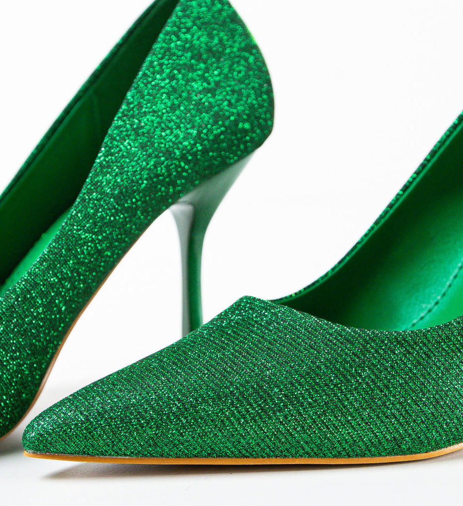 Pantofi Dama Efan Verzi cu Toc Eleganți - imagine 6