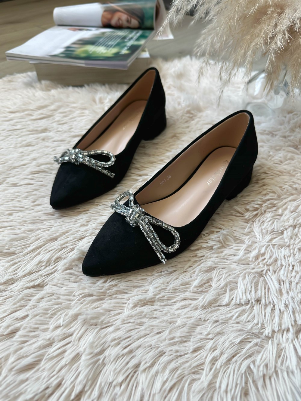 Pantofi dama negri cu toc gros confortabili