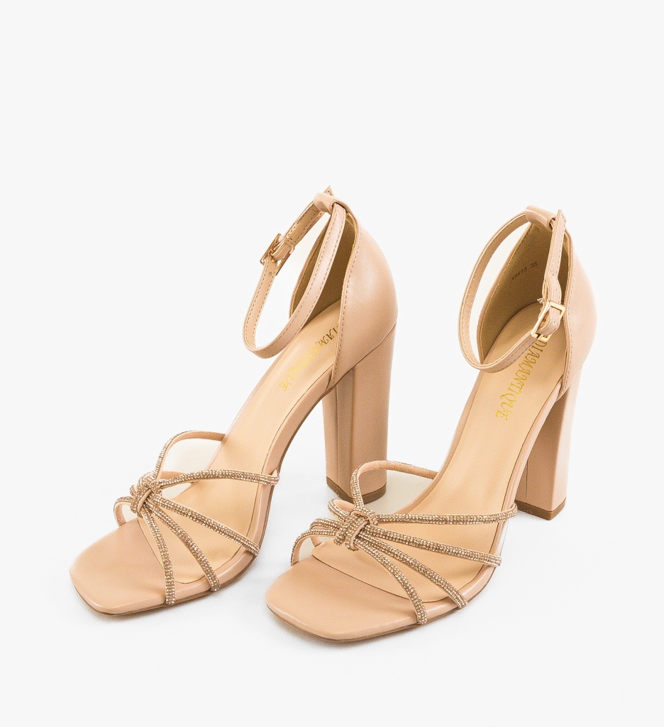 Sandale cu toc Roxane Nude – Eleganță și Confort - imagine 3