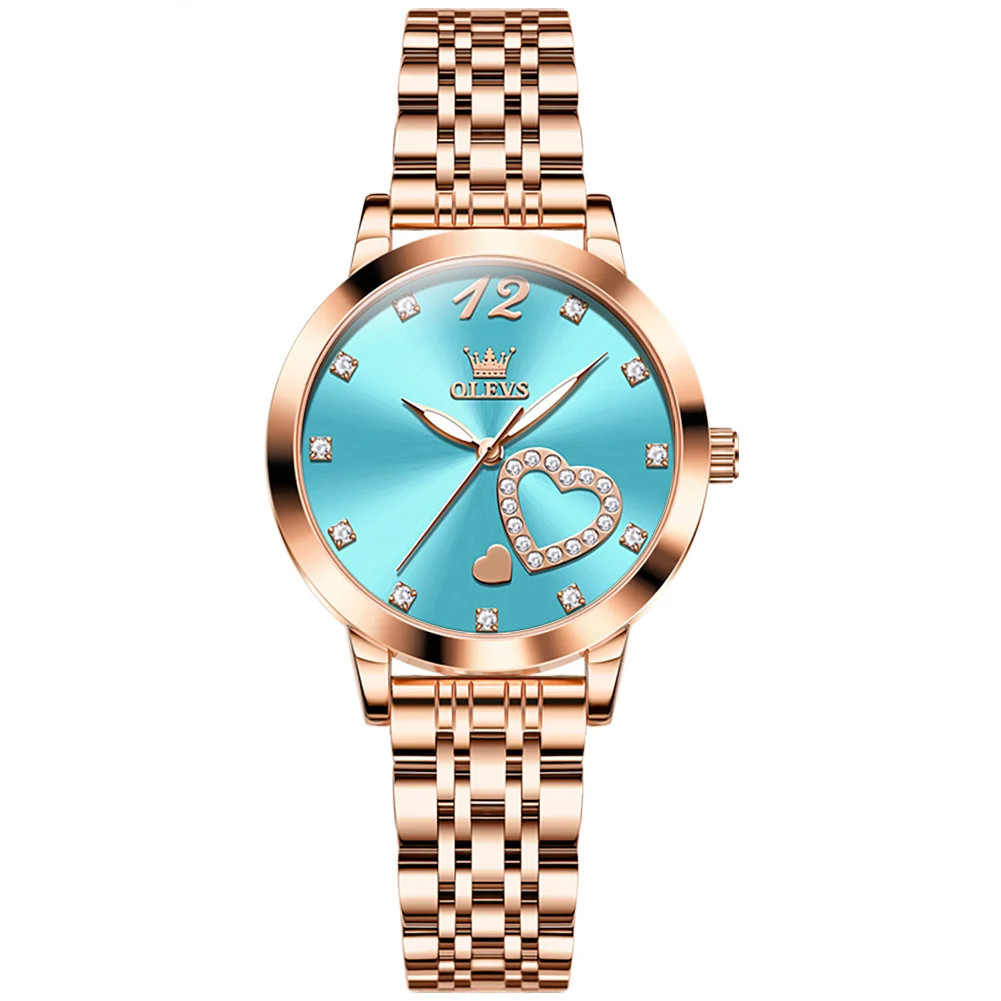 Ceas Dama Olevs CS1690 Rose Gold Turcoaz