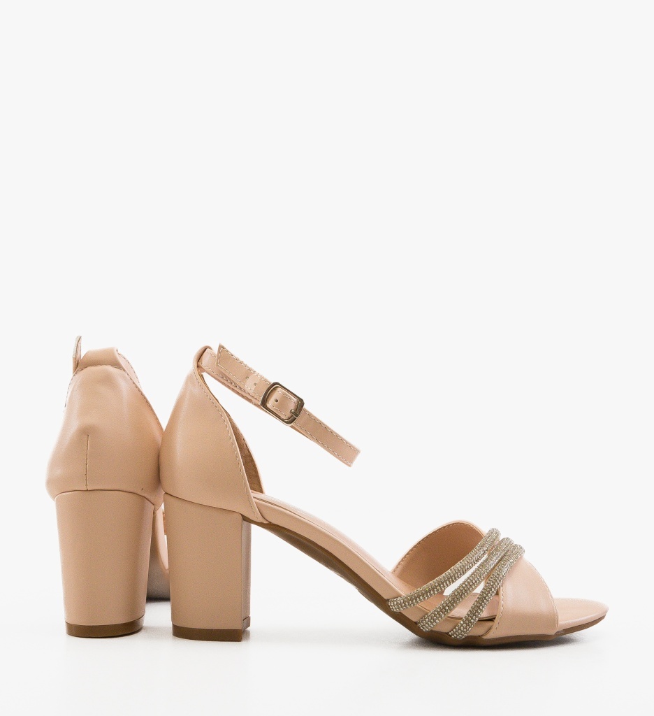 Sandale Toc Hamen Bej Elegante - imagine 4