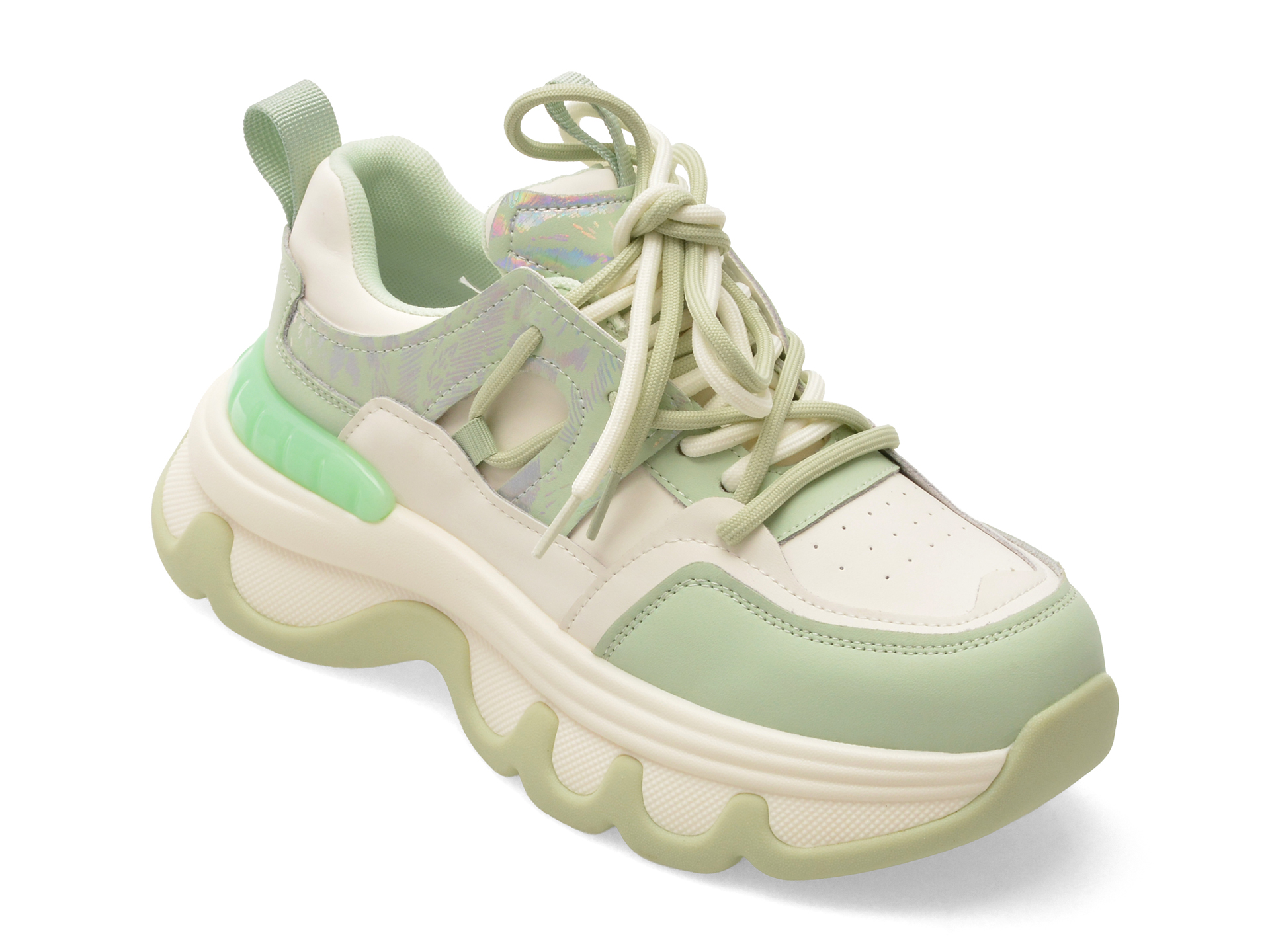 Pantofi PASS COLLECTION verzi din piele naturală