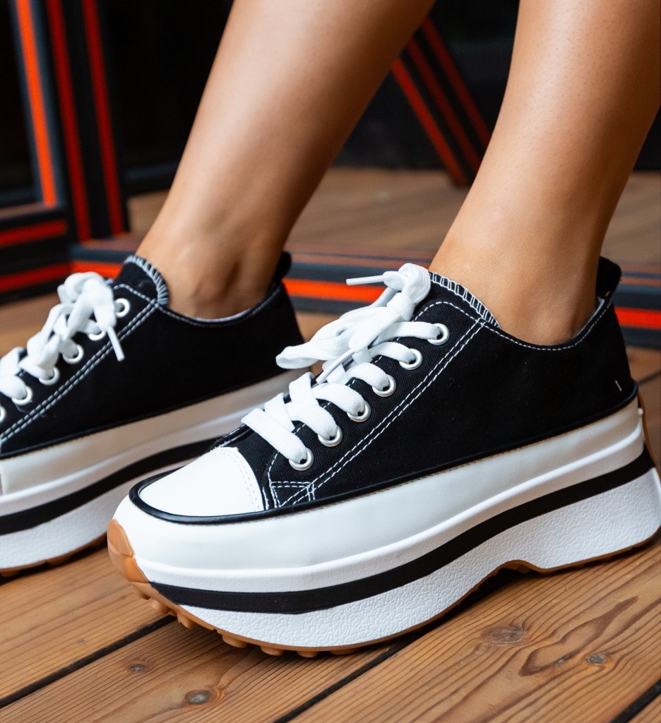 Sneakers Dama Marble Negri | Confort si Stil - imagine 2