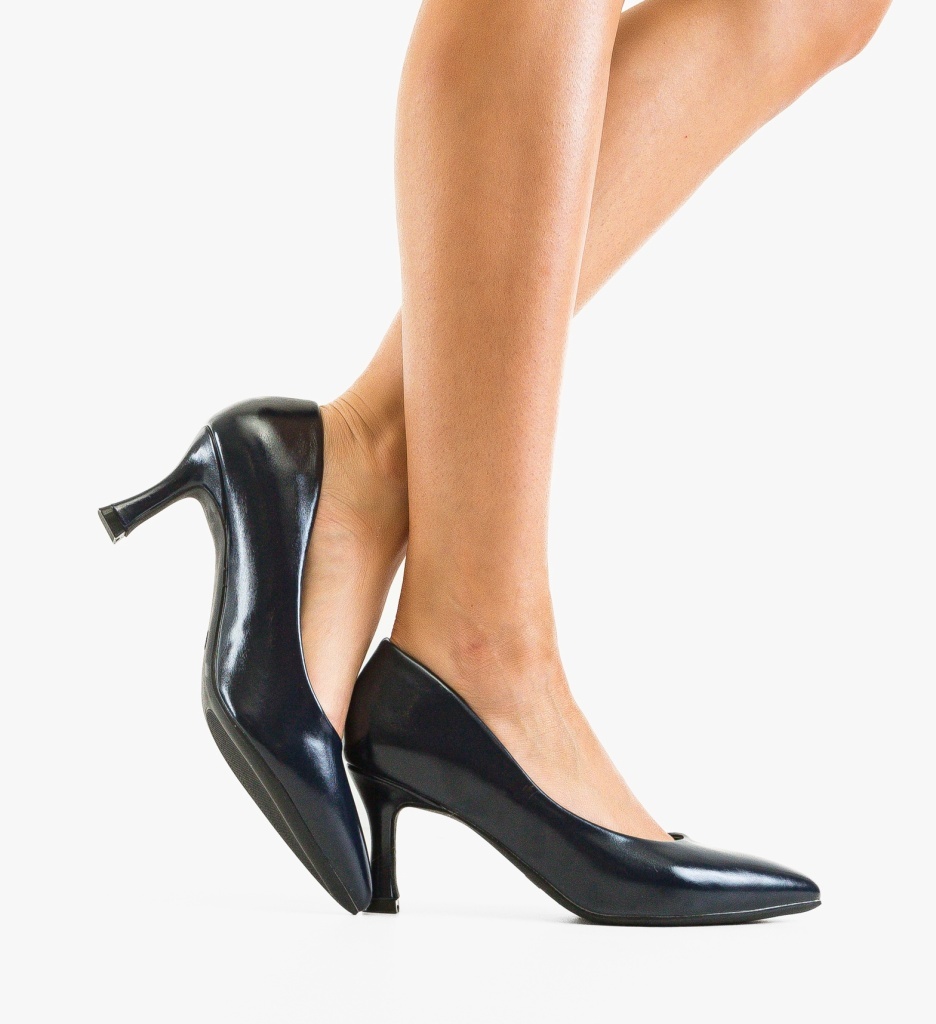 Pantofi dama Hamilton Bleumarin cu toc elegant - imagine 4