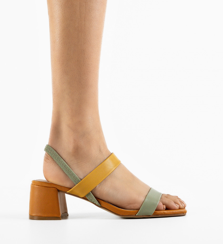 Sandale cu Toc Nirmal Camel - Eleganță - imagine 4