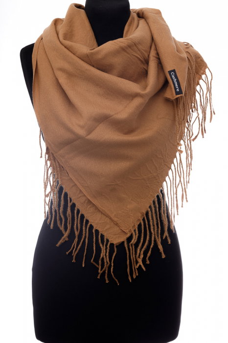 Eșarfă Camel Patrată Tip Cashmere | Shopika