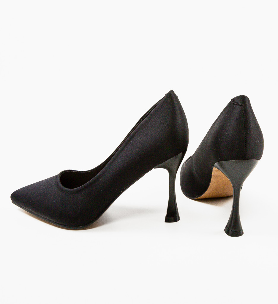 Pantofi dama Kilor negri cu toc eleganți - imagine 7