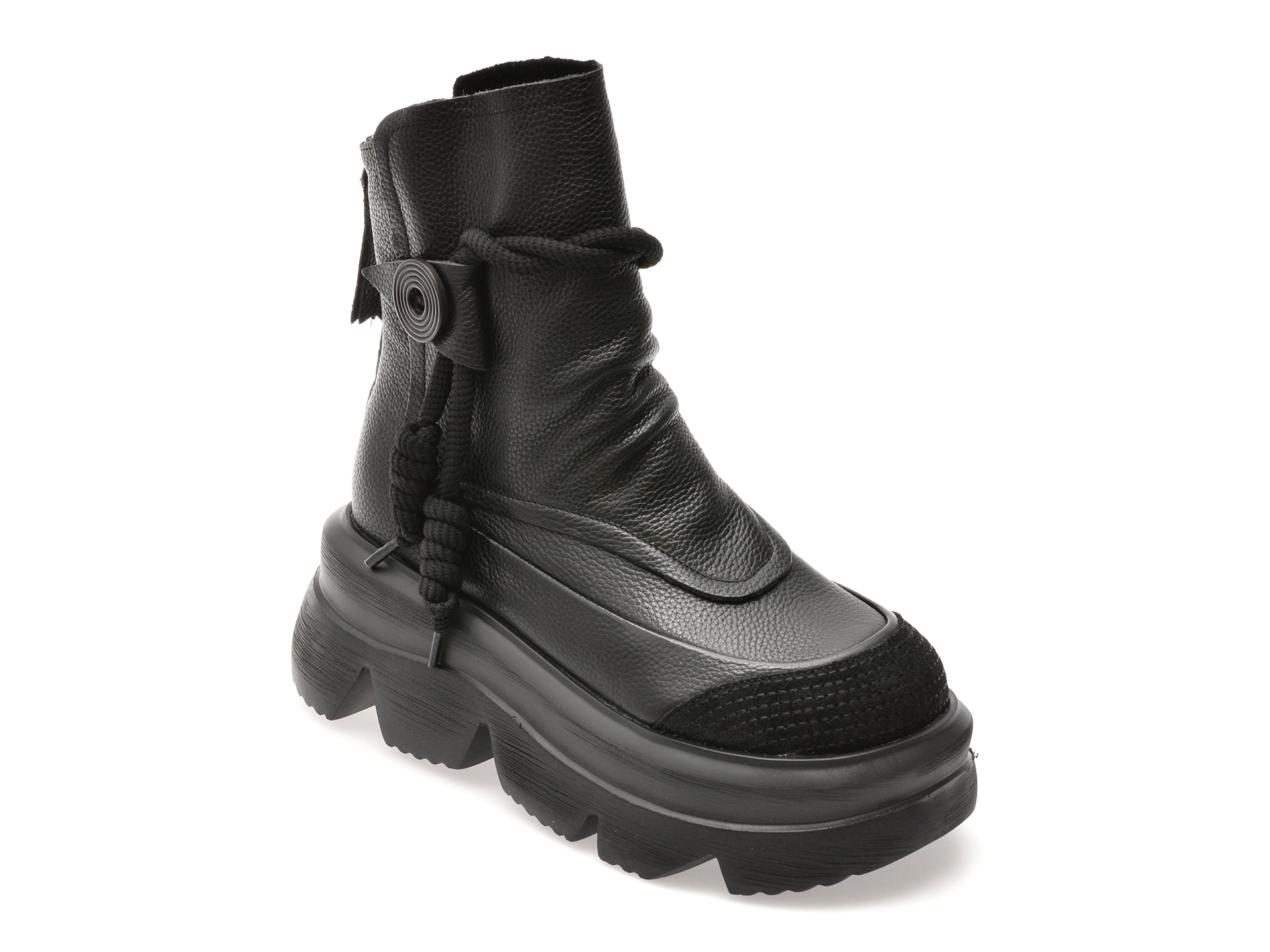 Ghete GRYXX negre din piele naturala