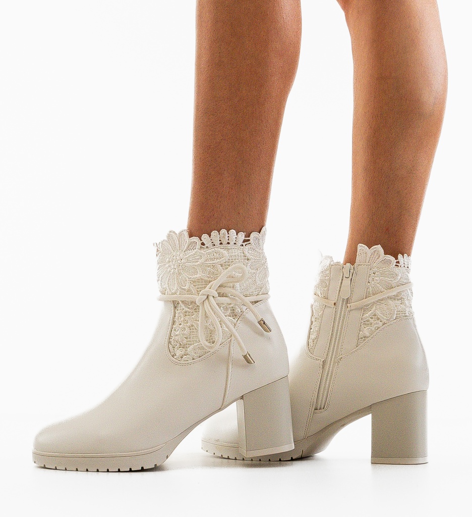 Botine Dama Nelnel Albe - Eleganță și Confort