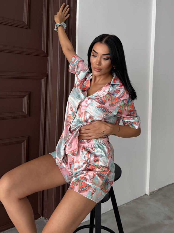 Set Pijama Dama 2 Piese Satin Delis - imagine 3