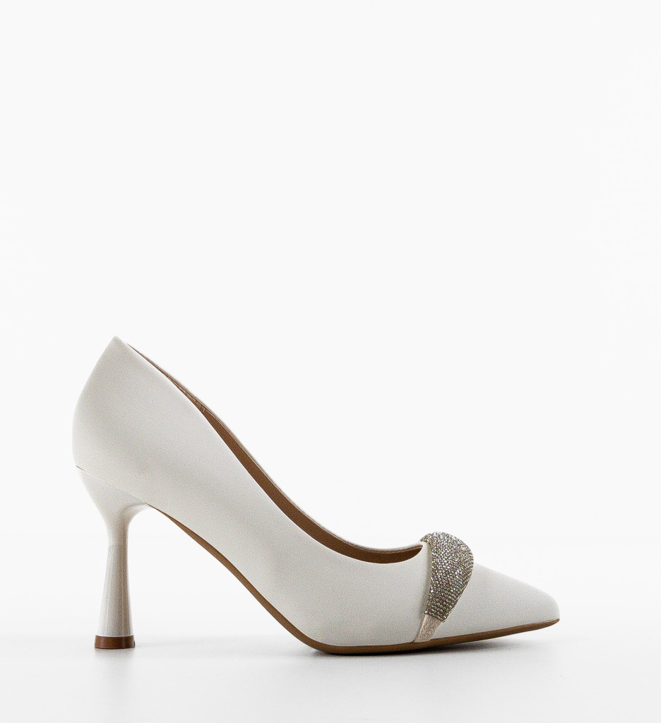 Pantofi Dama Kadar Albi cu Toc Eleganți - imagine 4