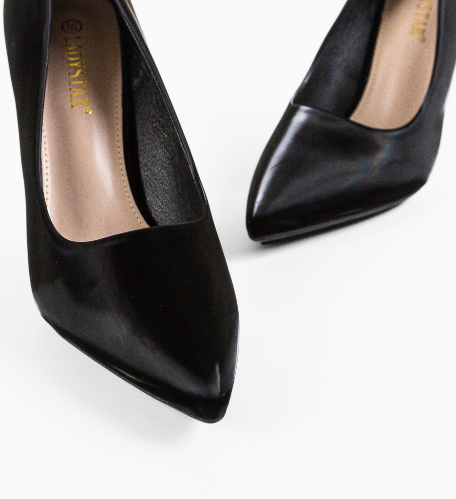 Pantofi Dama Lepye Negri Eleganți cu Toc - imagine 10