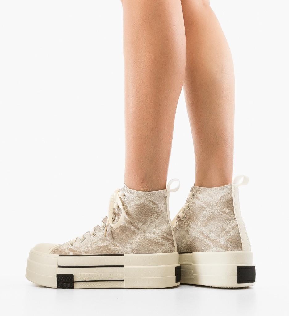 Sneakers Adal Dama Bej - Confort și Stil - imagine 2