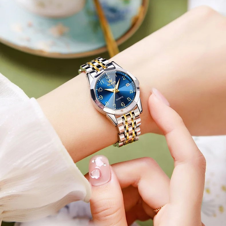 Ceas Dama Olevs CS1572 Argintiu-Auriu - imagine 6