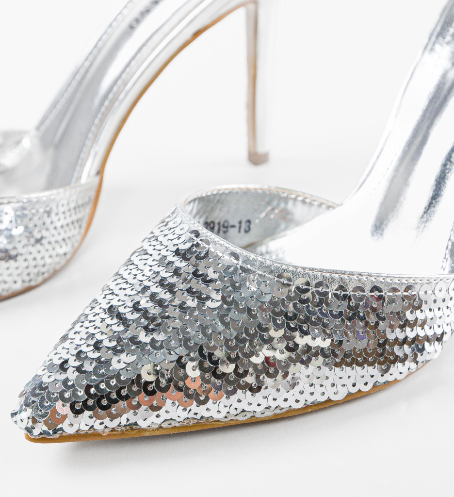 Pantofi Dama Argintii Zhelimi - Eleganta Maxima - imagine 7