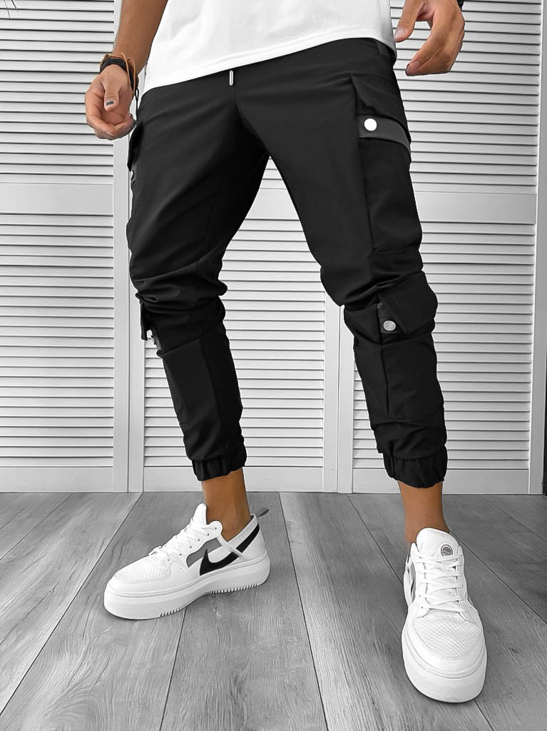 Pantaloni Cargo Negri Conici | Stil și Confort