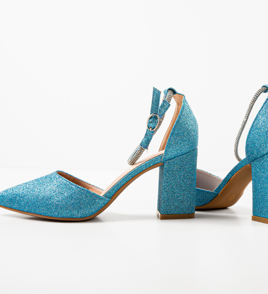 Pantofi cu Toc Virginia Albastri - Eleganți și Moderni - imagine 3