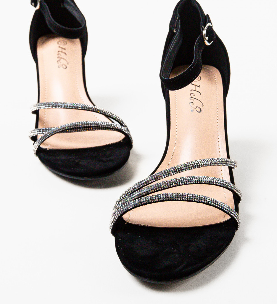 Sandale Dama Yunus Negre cu Toc Elegante - imagine 6