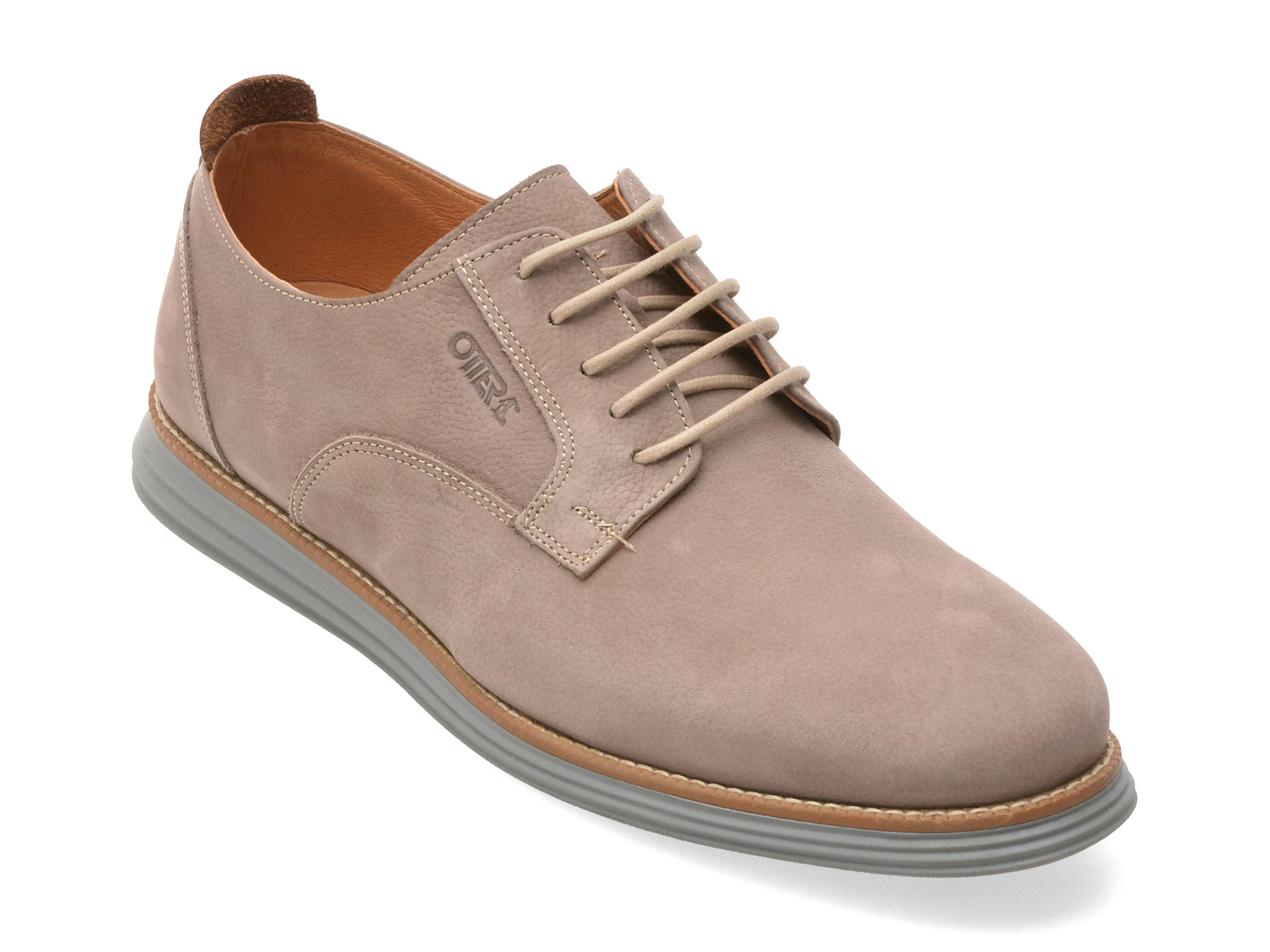 Pantofi OTTER Gri Nabuc Casual A35