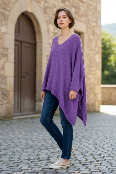Pulover Oversize Mov | Confort & Stil Shopika
