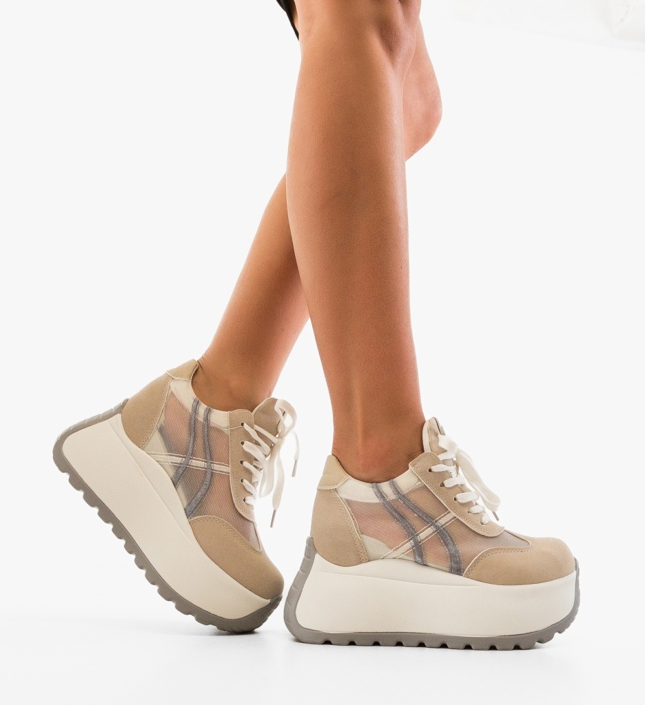 Sneakers Dama Torina Bej - Confort și Stil