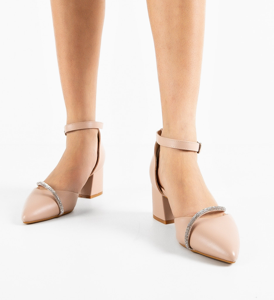 Pantofi Pamela Roz cu Toc Eleganți - imagine 3