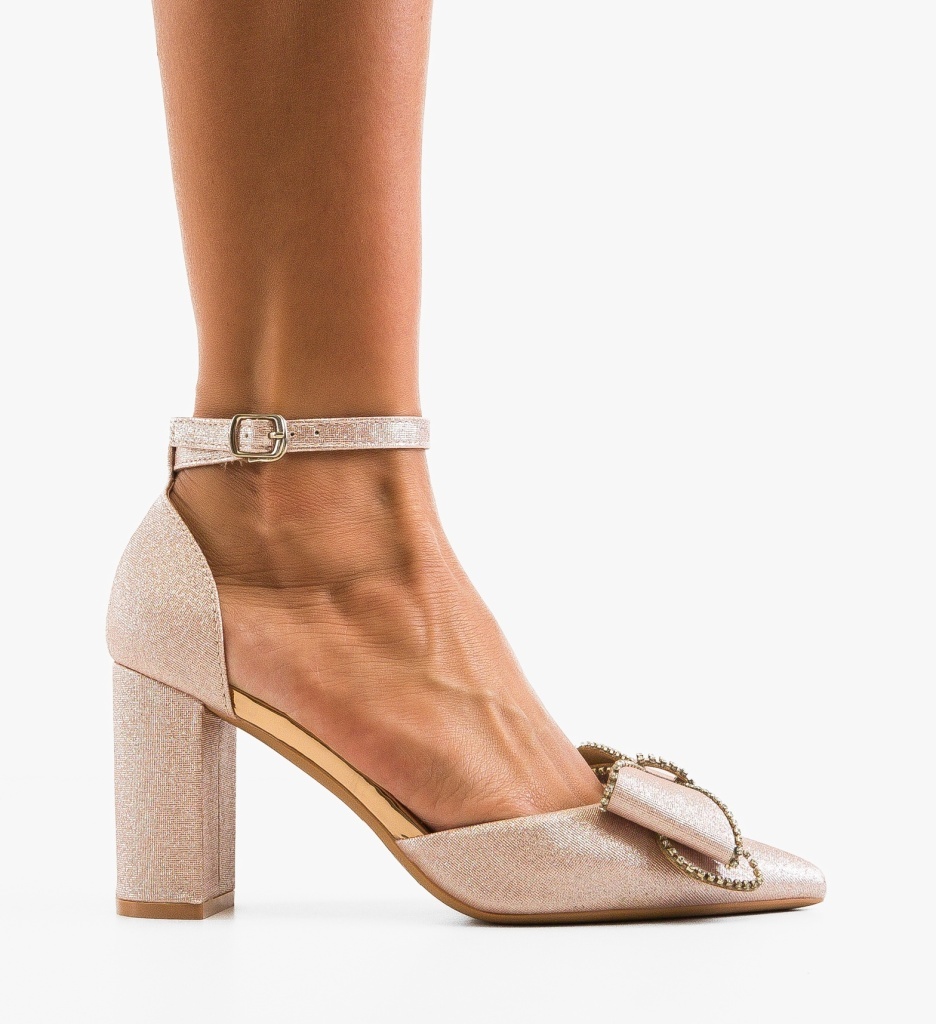 Pantofi cu toc Undya Aurii - Eleganță și Stil