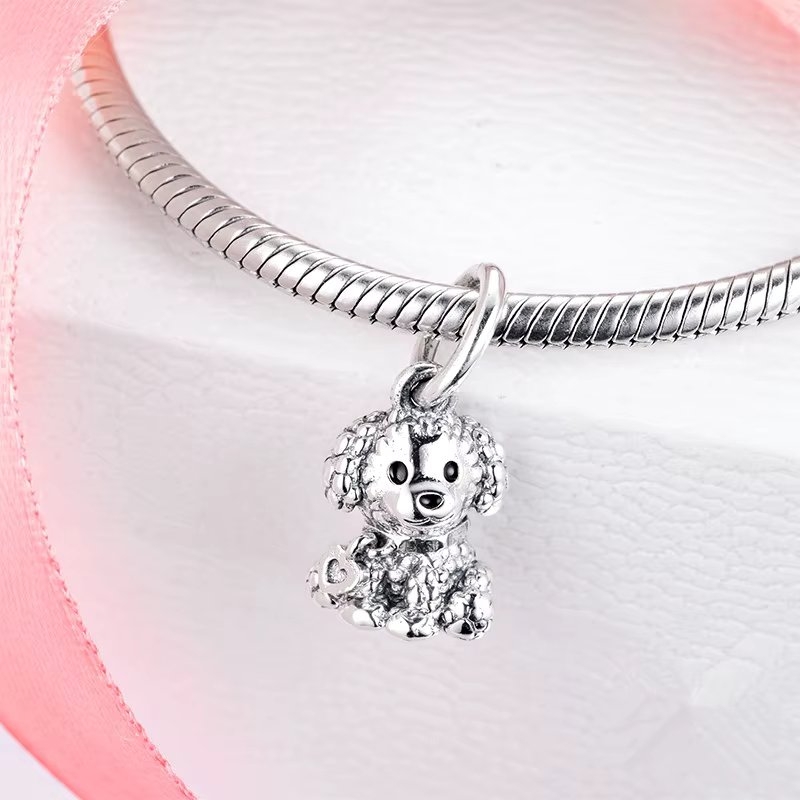 Charm Argint Catel Amanda | Placat Rodiu - imagine 2
