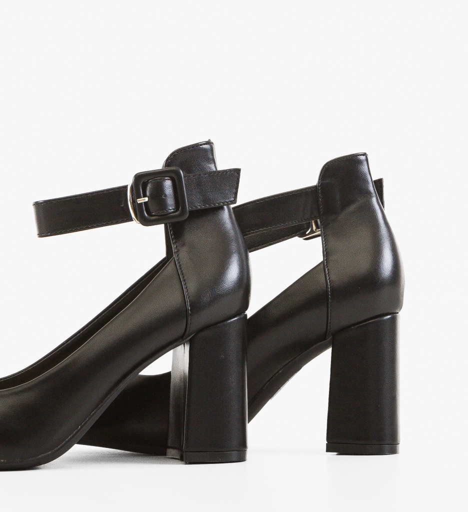 Pantofi Kas Negri Eleganți cu Toc - imagine 6