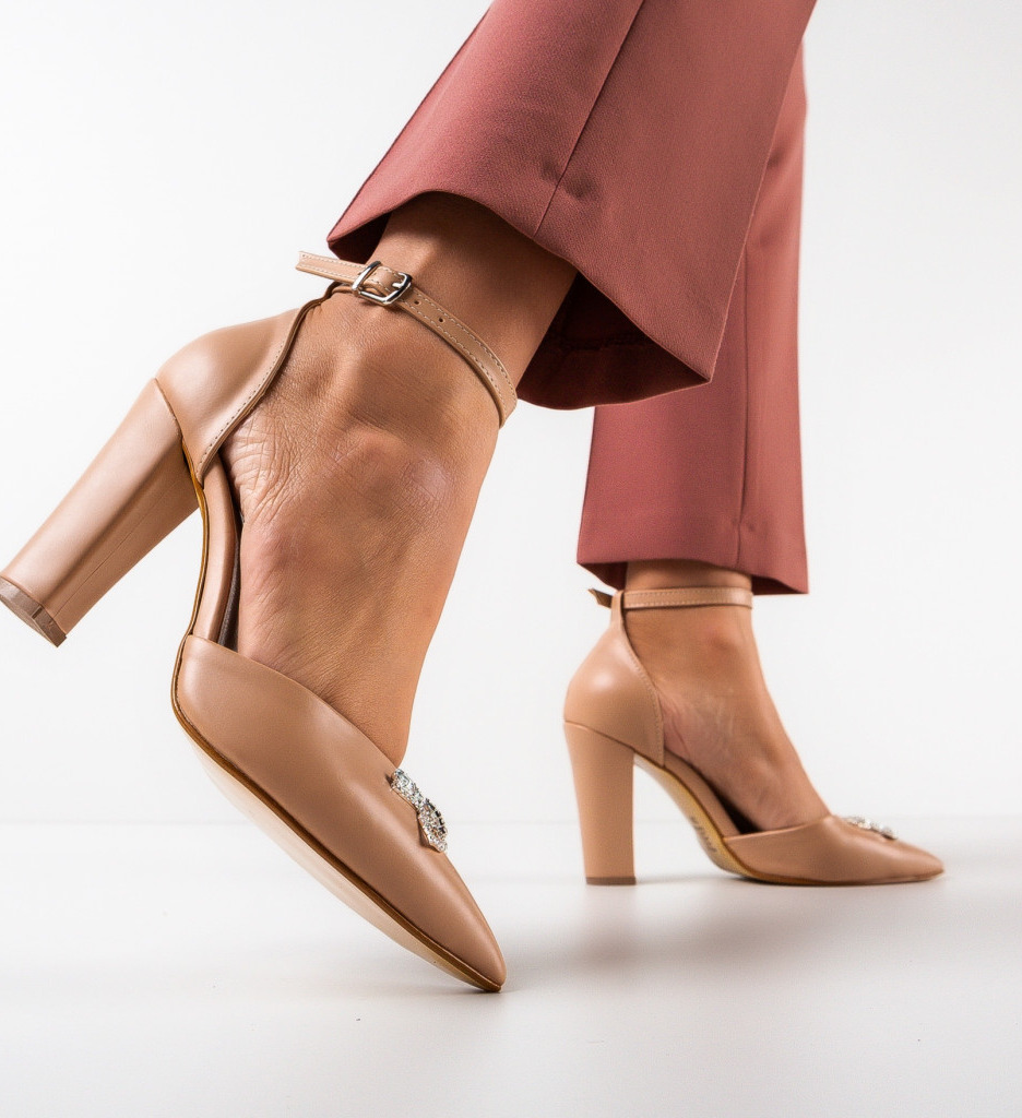Pantofi Toc Juns Nude | Eleganță și Stil - imagine 4