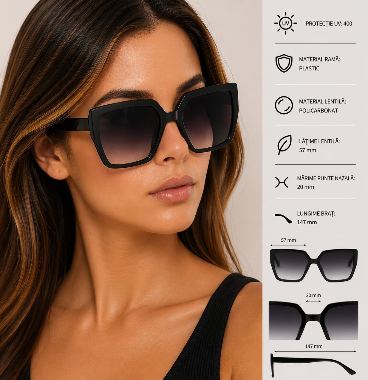 Ochelari de soare Picadili SG109 Negru | UV 400 - imagine 2
