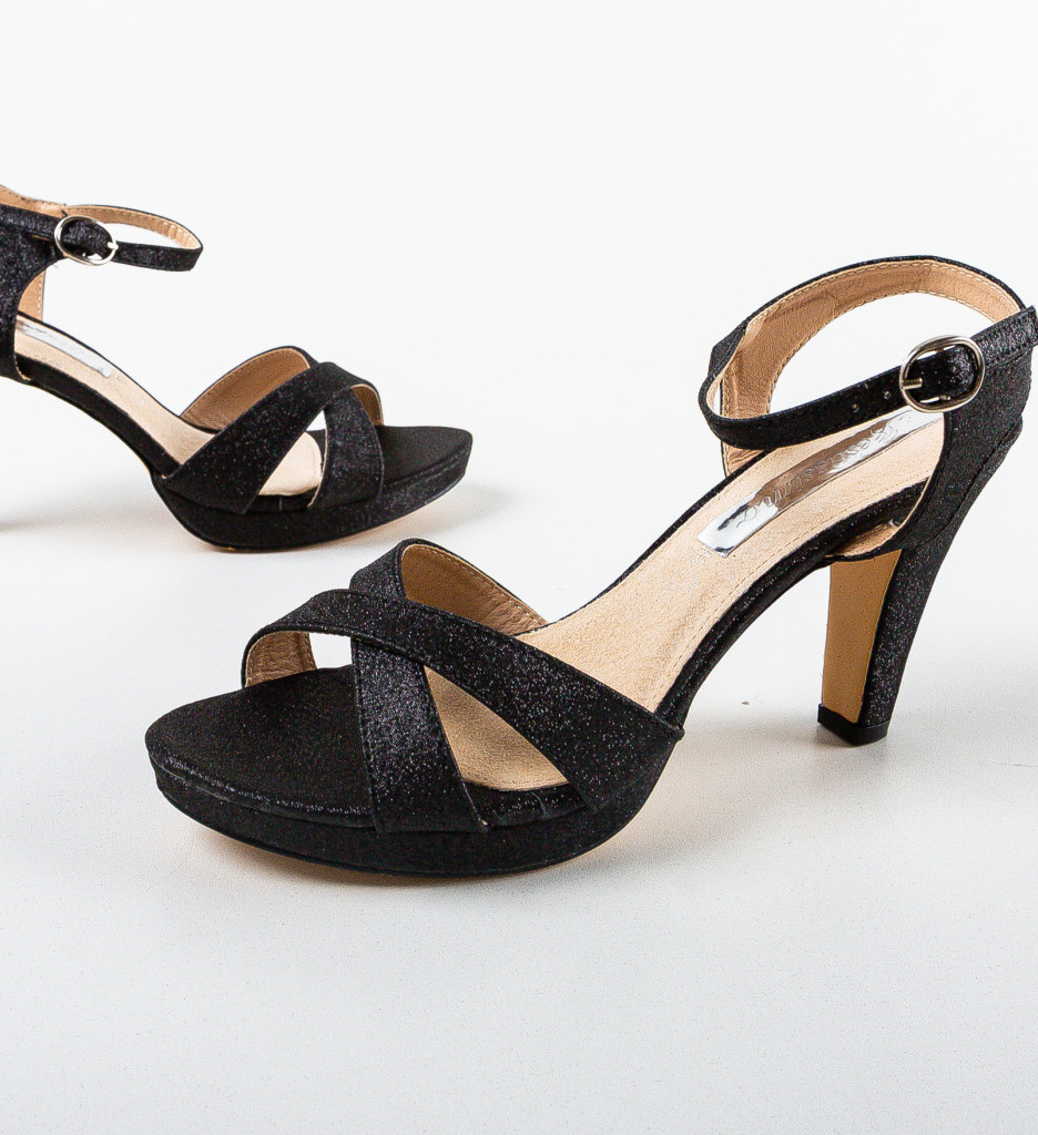Sandale cu Toc Jisko Negre - Eleganță Modernă - imagine 7