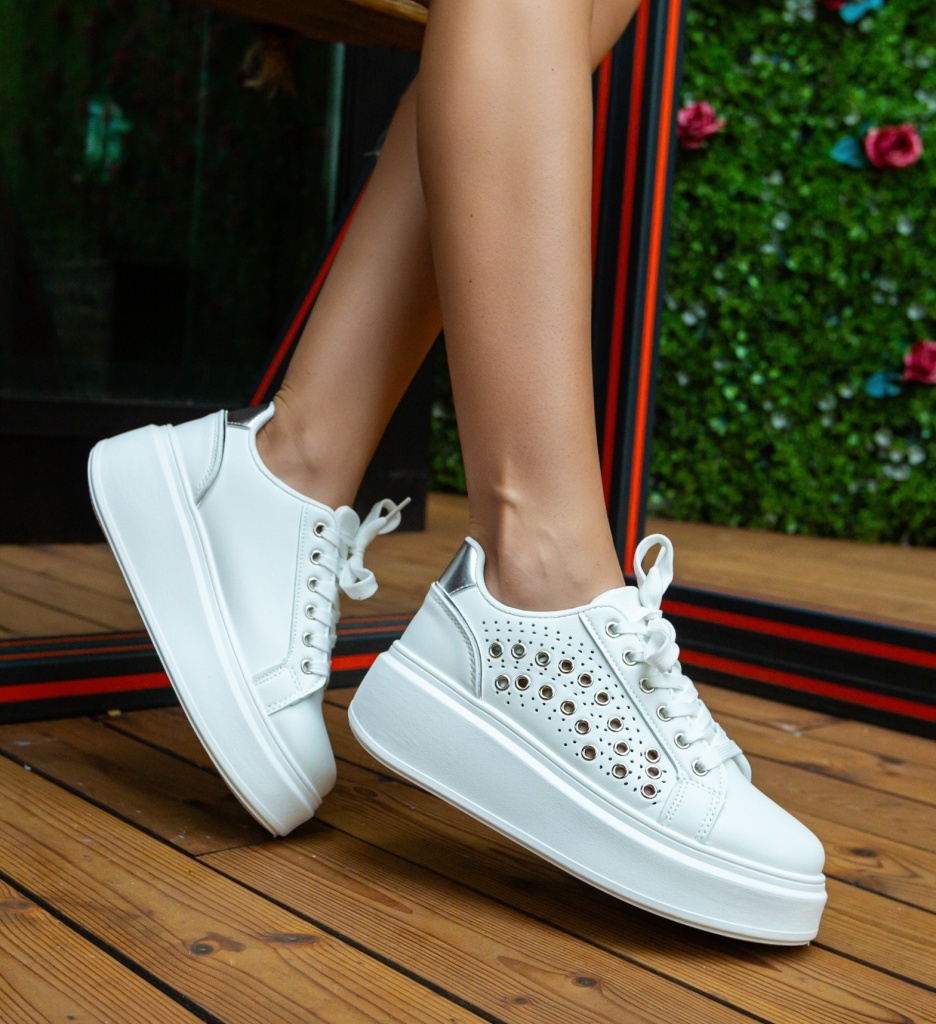 Sneakers Dama Ania Argintii - Confort și Stil - imagine 6